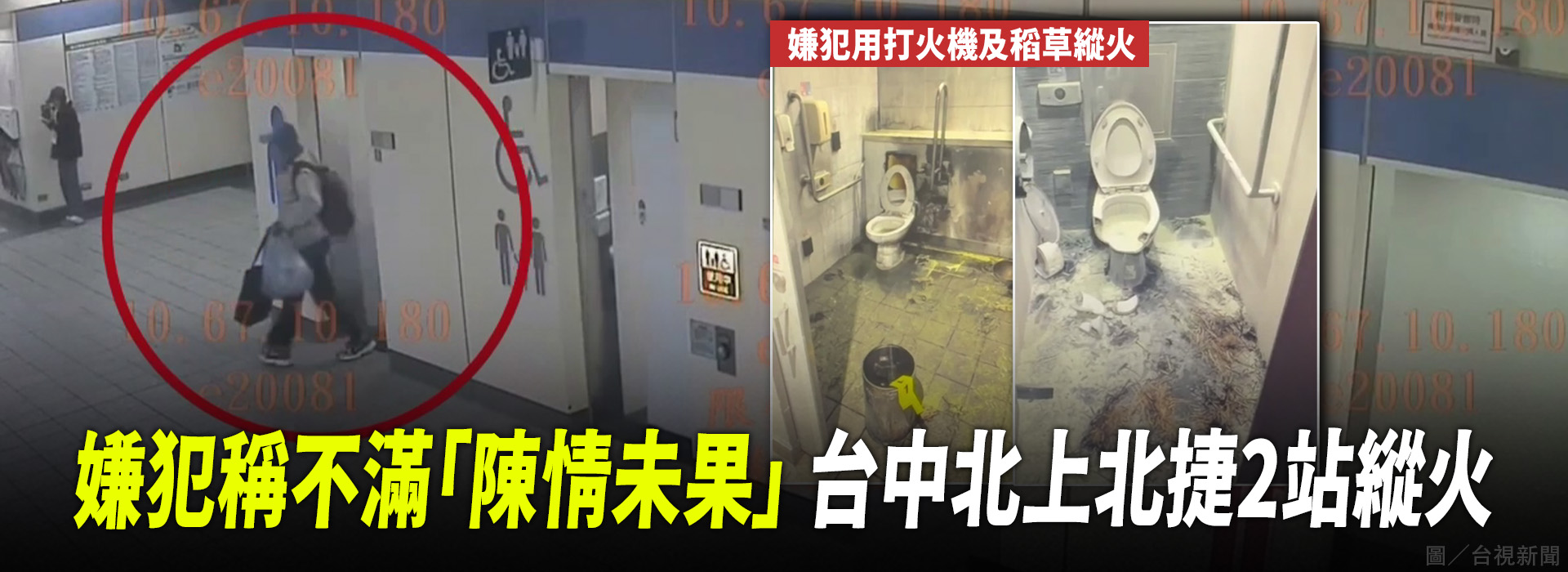 嫌犯稱不滿「陳情未果」 台中北上北捷2站縱火