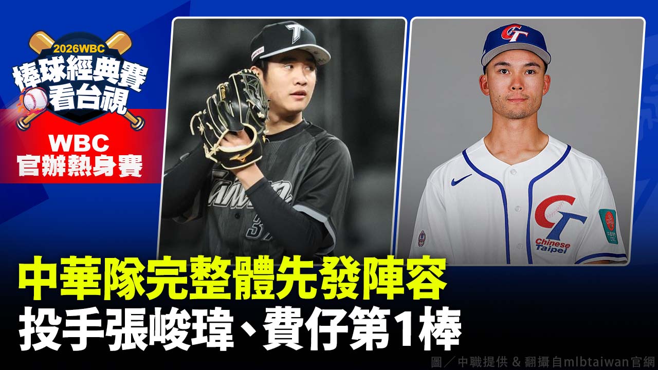 中華隊完整體先發陣容 投手張峻瑋、費仔第1棒