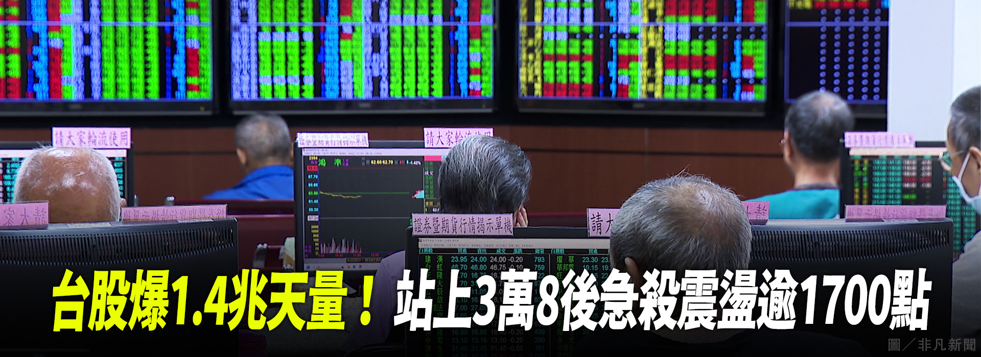 台股爆1.4兆天量！ 站上3萬8後急殺震盪逾170