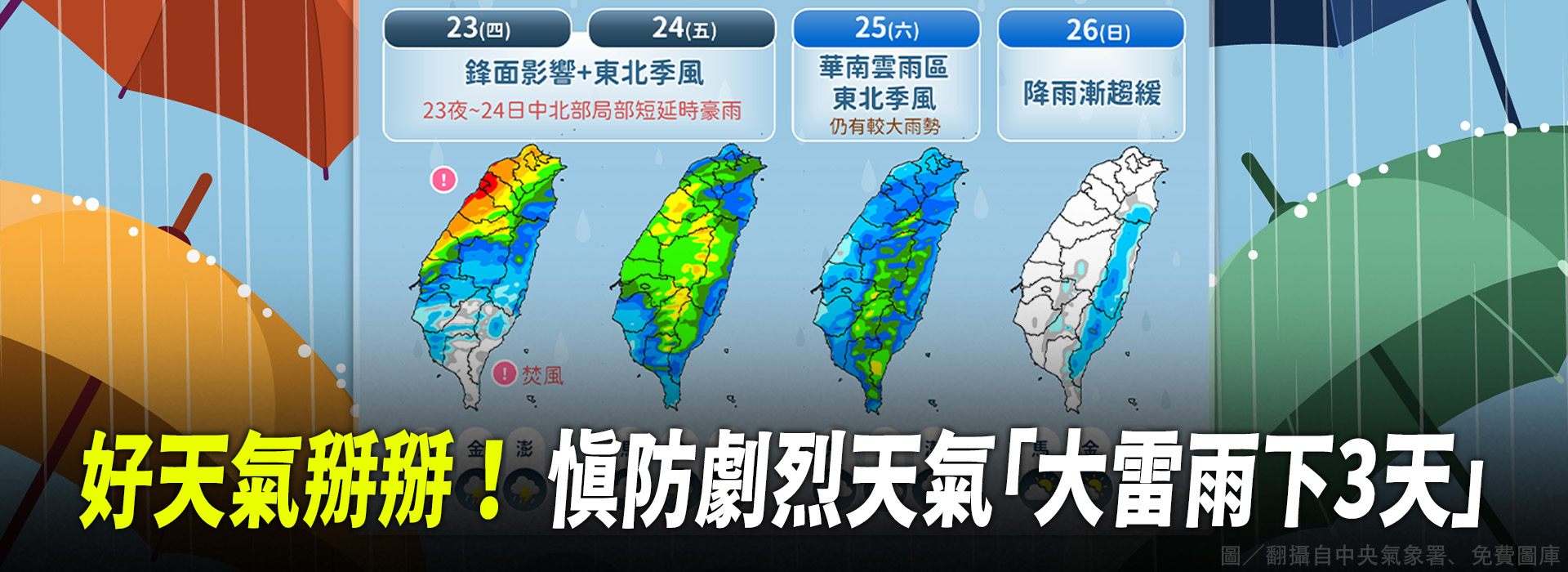 好天氣掰掰！慎防劇烈天氣「大雷雨下3天」