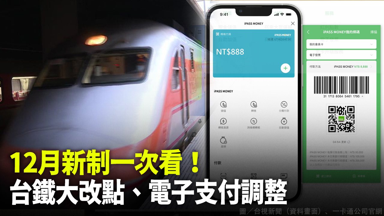 12月新制一次看！ 台鐵大改點、電子支付調整