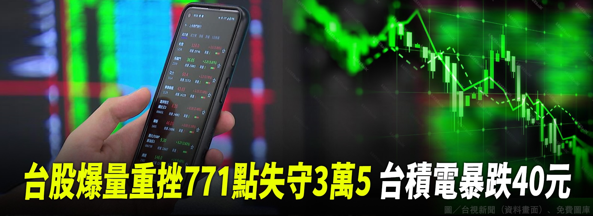 台股爆量重挫771點失守3萬5 台積電暴跌40元