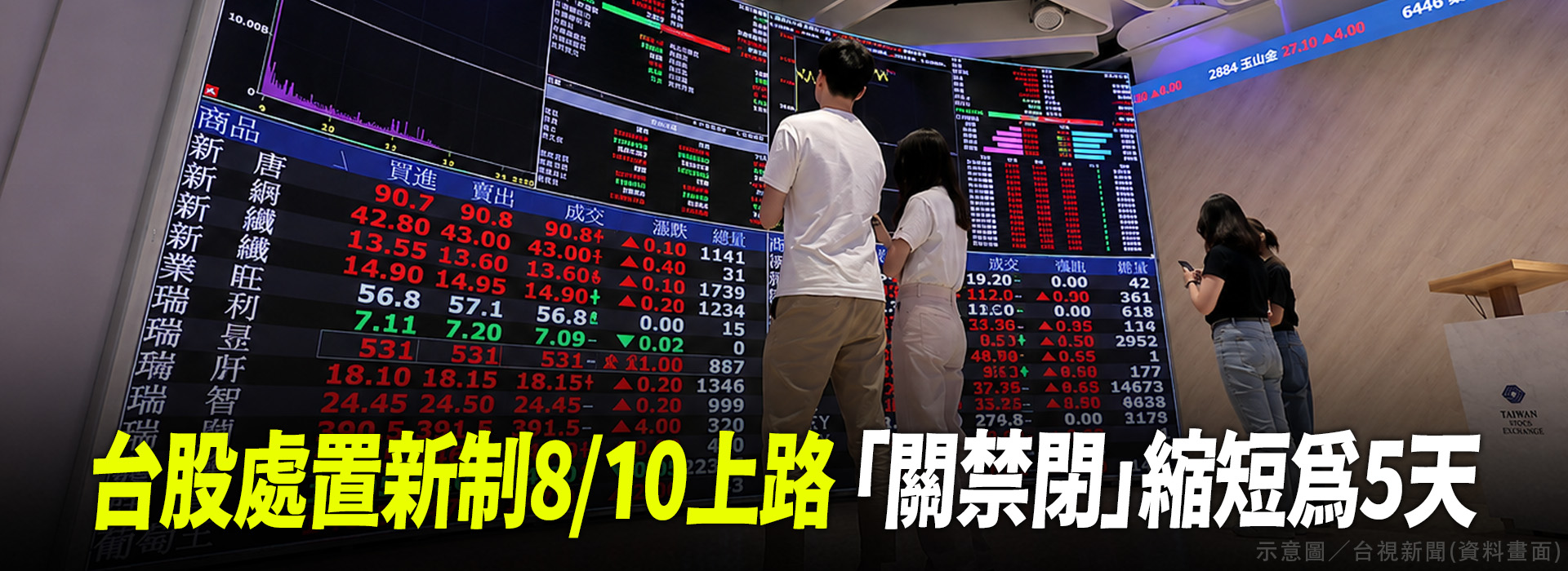 台股處置新制8/10上路 「關禁閉」縮短為5天