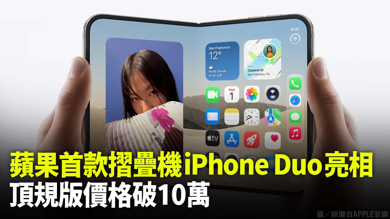 蘋果首款摺疊機iPhone Duo亮相 頂規版價格