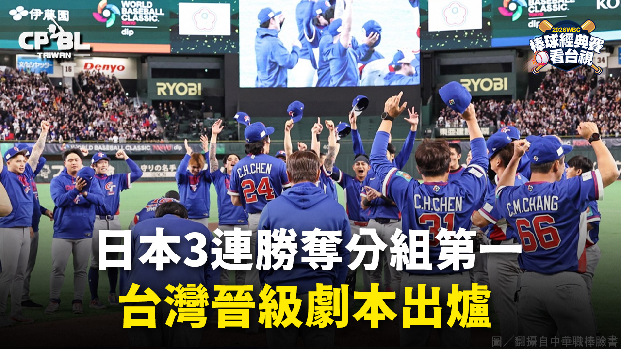 日本3連勝奪分組第一  台灣晉級劇本出爐