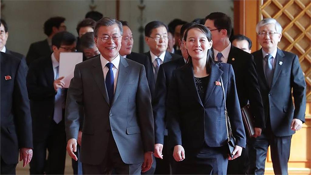 南韓總統文在寅（左）、北韓領導人金正恩的胞妹金與正（右）。圖／資料照，翻攝自Facebook@TheBlueHouseKR 