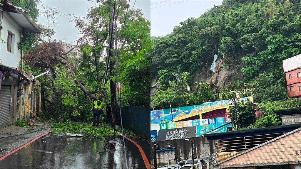 再傳土石崩塌！ 基隆通明街緊急封路.斷電