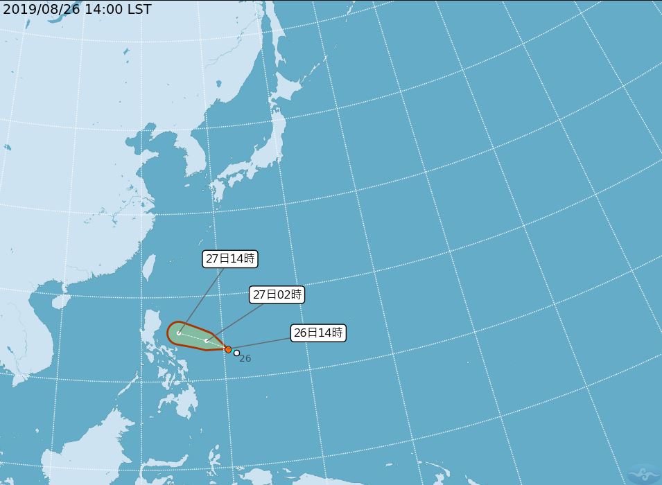 最快27日上午，就有可能在菲律賓外海形成今年第12號颱風「楊柳」。圖：翻攝自中央氣象局