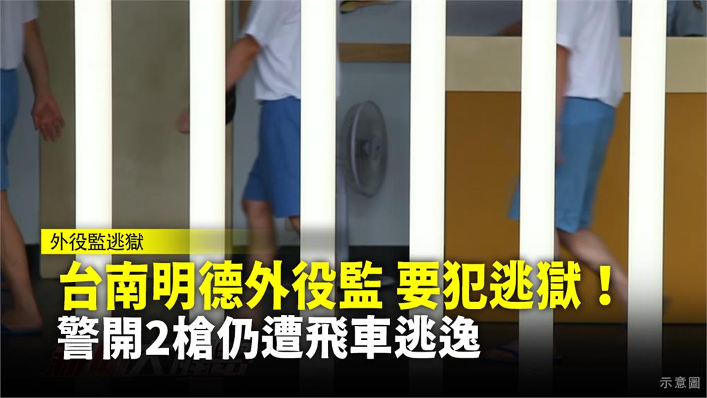 台南明德外役監要犯逃獄，警開2槍仍逃逸無蹤。圖：台視新聞