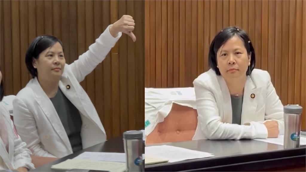 遭嗆該譴責的對象是國台辦！李貞秀比「倒讚」回擊 綠委不滿上前抗議