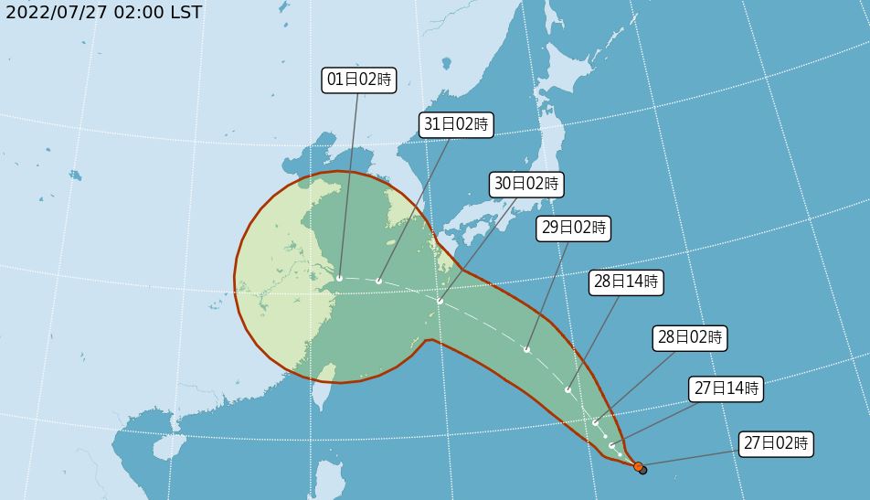 今年第5號颱風「桑達」最快今日形成。圖／中央氣象局