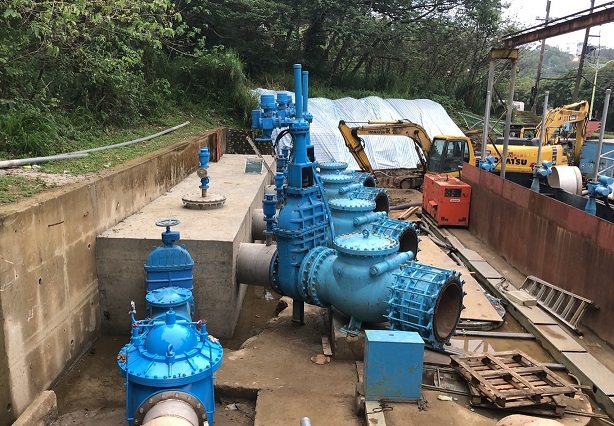 三坑抽水站進行施工，5/15起桃竹部分地區停水39小時。圖／台水提供