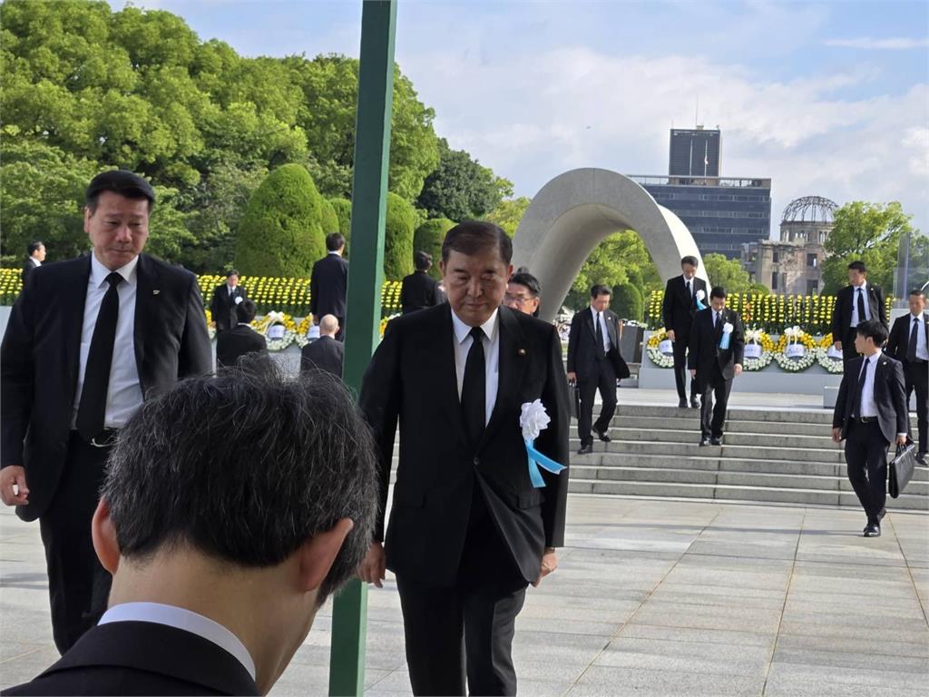 日本首相石破茂出席廣島市和平紀念儀式。圖／翻攝自X@shigeruishiba