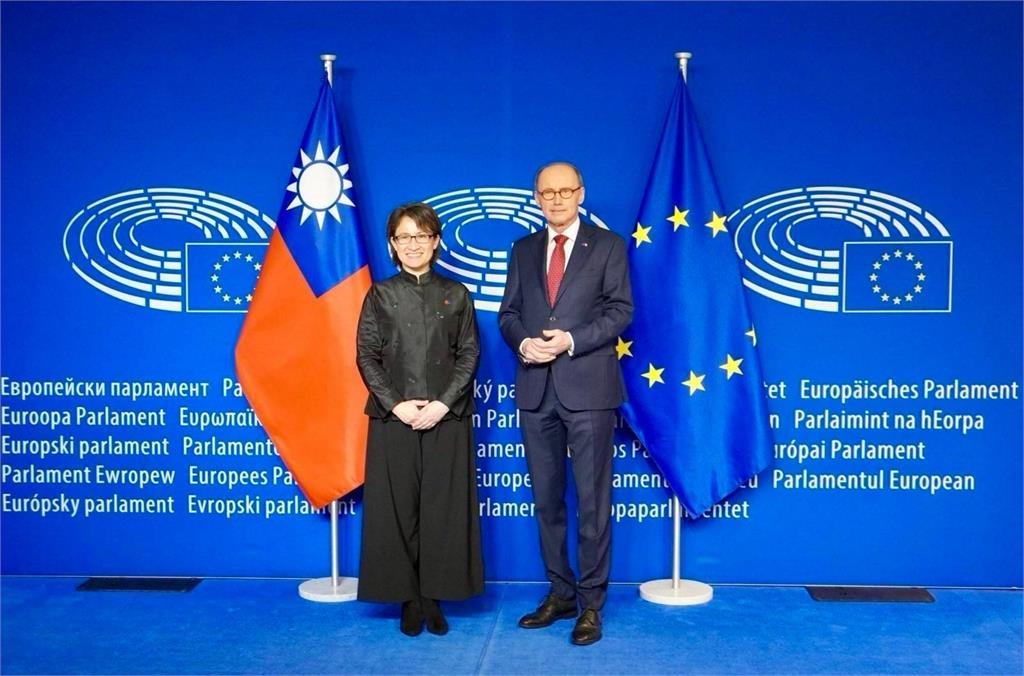 蕭美琴與歐洲議會第一副議長卡拉斯。圖／外交部提供