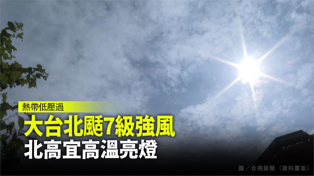 大台北颳7級強風 北高宜高溫亮燈。圖／台視新聞（資料畫面）