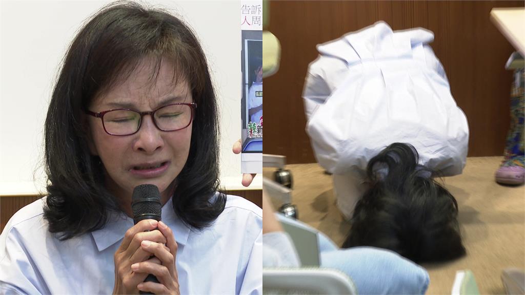 不滿周玉蔻二審刑度下修判9月　張淑娟下跪哭喊：還我公道
