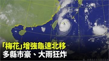 中颱「梅花」增強緩步北移　豪、大雨狂炸10縣市