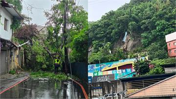 再傳土石崩塌！ 基隆通明街緊急封路.斷電