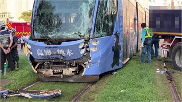 高雄光榮碼頭大貨車撞上輕軌 釀6人受傷送醫