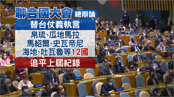 聯合國大會12友邦聲援台灣 追平上屆紀錄