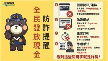 詐團濫用「普發現金1萬元」名義施詐　刑事局超前部...