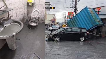 圖輯／花蓮光復滿目瘡痍...滿街泡水車.超商全毀...