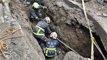 工安意外！樹林汙水道施工路塌陷 男工人遭1米巨石...