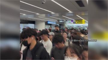 颱風假+光復連假放4天 高鐵晚間人潮爆滿