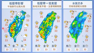 受低壓帶環境影響...下週全台溼答答又悶熱 「這...