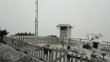 玉山站08:20下雪ing 測得溫度-3.1