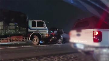 國1南下仁德段7車追撞 5人受輕傷送醫