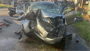 台東阿公載孫赴國考突右偏自撞電箱 祖孫受困OHC...