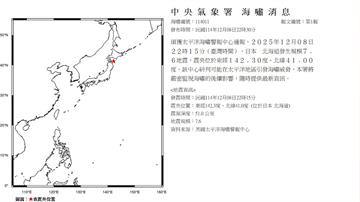 日本規模7.6地震 氣象署發布海嘯訊息：持續觀察...