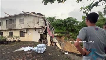 驚悚！台南柳營民宅疑地基掏空　崩塌瞬間曝光