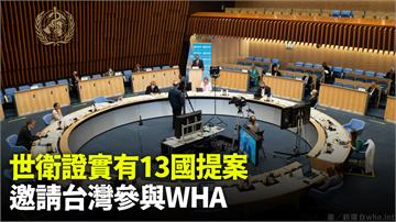 世衛證實有13國提案 邀請台灣參與WHA