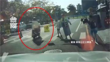 無視導護老師揮旗！ 台南騎士硬闖險撞學童