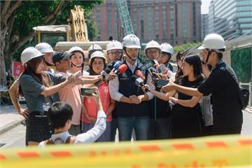 台塑大樓施工釀路陷　蔣萬安急赴現場勒令停工