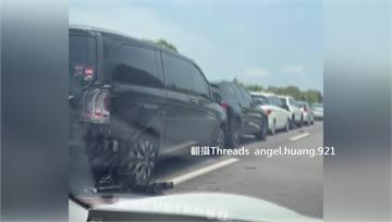 清明連假撞況多 國1北上苗栗段爆「11車追撞」