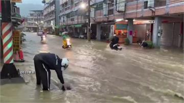 颱風來襲？雨彈瞬間轟炸南投市區 水深高達30公分...
