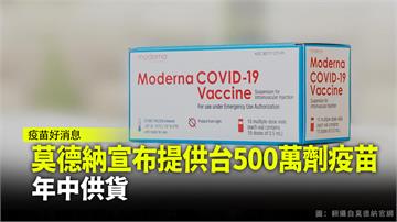 莫德納宣布將提供台灣500萬劑疫苗 年中供貨