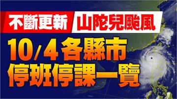 10/4颱風假一覽／高屏連放4天　北北基桃等20縣市正常上班上課