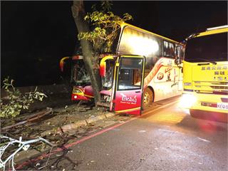 桃園育達高中校車自撞人行道路樹　司機、7名學生受...