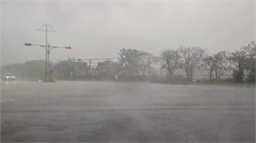 嘉義也降下大雨 台積電工地門口積水、出動小山貓清...