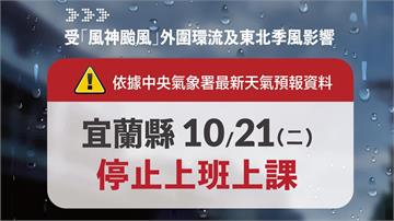 共伴效應迎強降雨！ 宜蘭縣宣布明日停止上班、上課