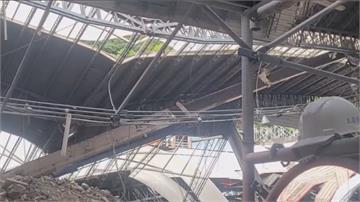 運動中心屋頂坍塌　基市府勒令停工勘檢