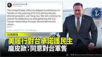 美國務卿：為保護台灣民主 同意對台軍售