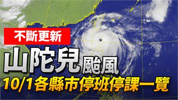 不斷更新／花東、嘉義以南6縣市 10/1停止上班...