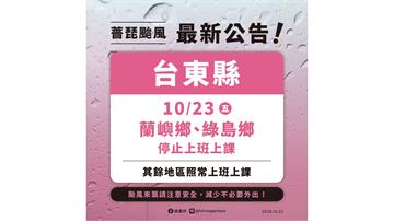 台東率先宣布蘭嶼、綠島明放颱風假　其餘地區照常上班課