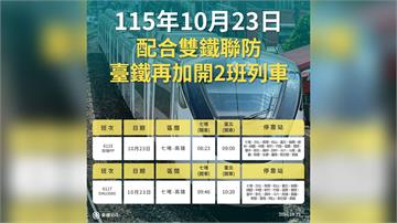 颱風+光復連假 台鐵配合運輸10/23加開2班次