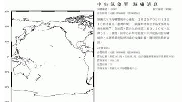 俄羅斯外海7.5強震　氣象署發布海嘯消息